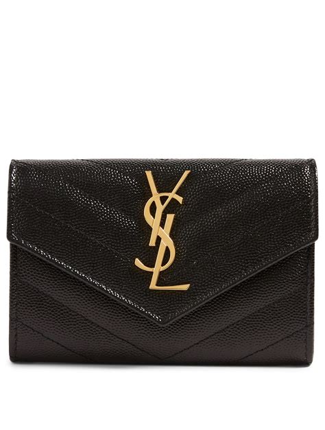 ysl monogram|YSL monogram quilted wallet.